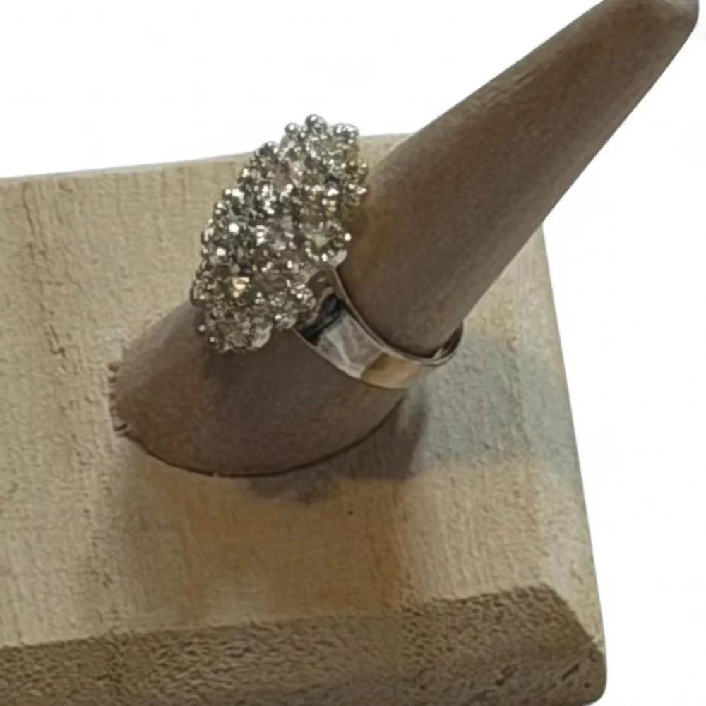 Vintage Silver Tone Costume‎ Cocktail Ring